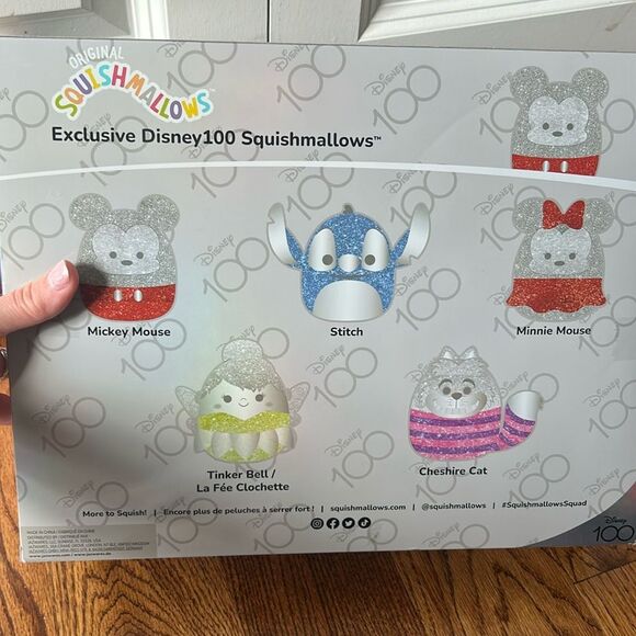 Disney 100 Squishmallows 5" Plush 5-pack Set Mickey Minnie Stitch Pooh Tink New - Picture 4 of 4